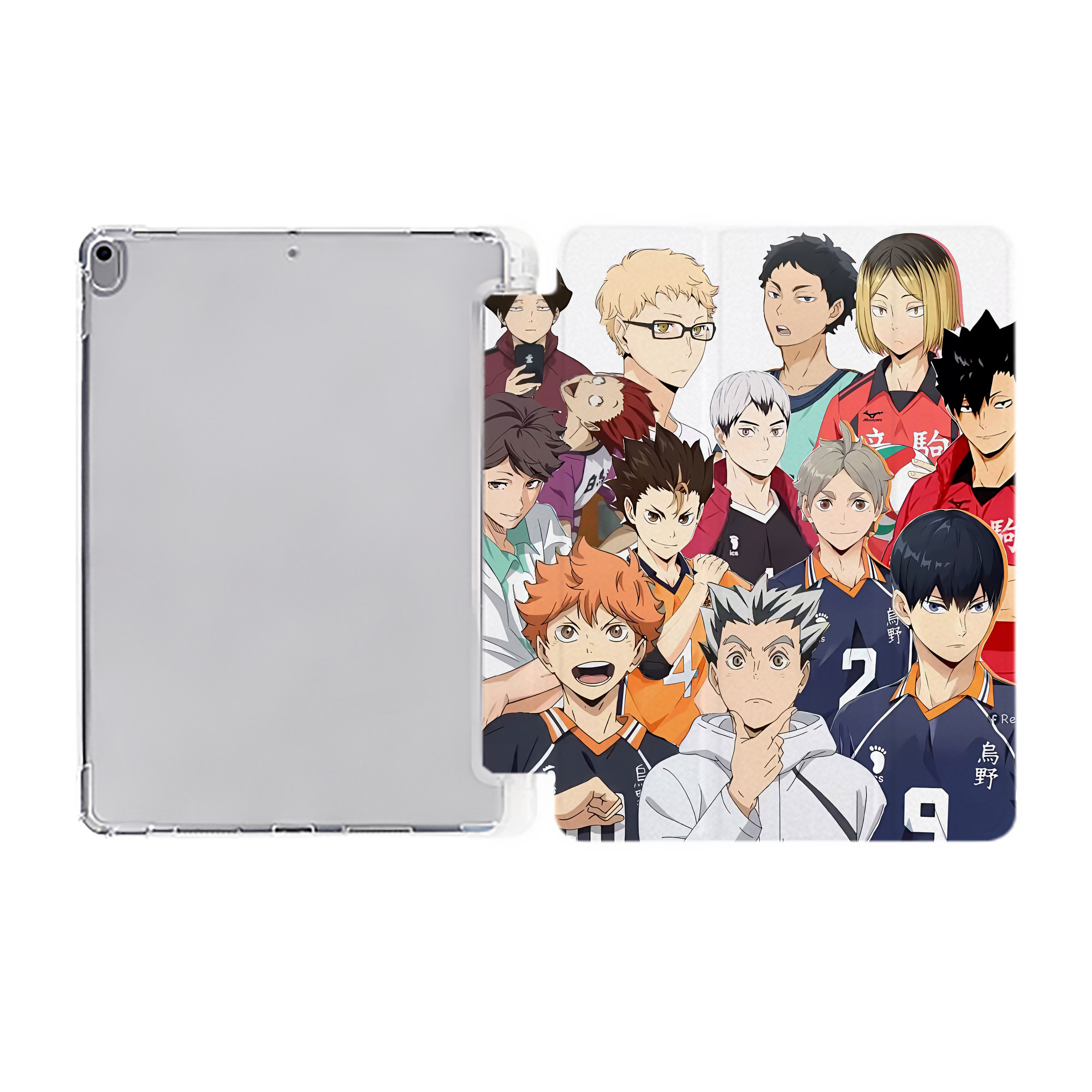 （画像用） ハイキュー!! Haikyu!! IPad ケース ペン収納付き 三つ折りスタンド PUレザー×シリコン 対応機種9.5/10.5/10.9インチ